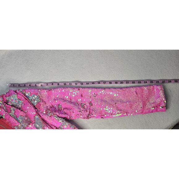 BOOHOO Us Sz 6 NWT Pink Sequin Drape Minidress Lined L/s Zip Up - Picture 6 of 11